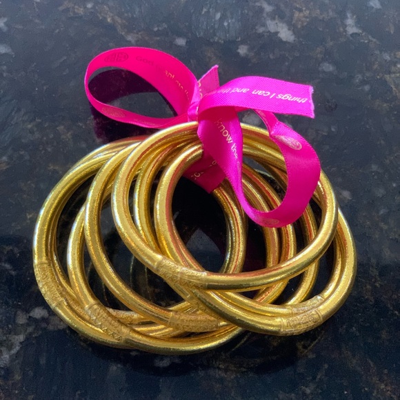 BuDhaGirl All Weather Gold Bangles Medium - Picture 1 of 15